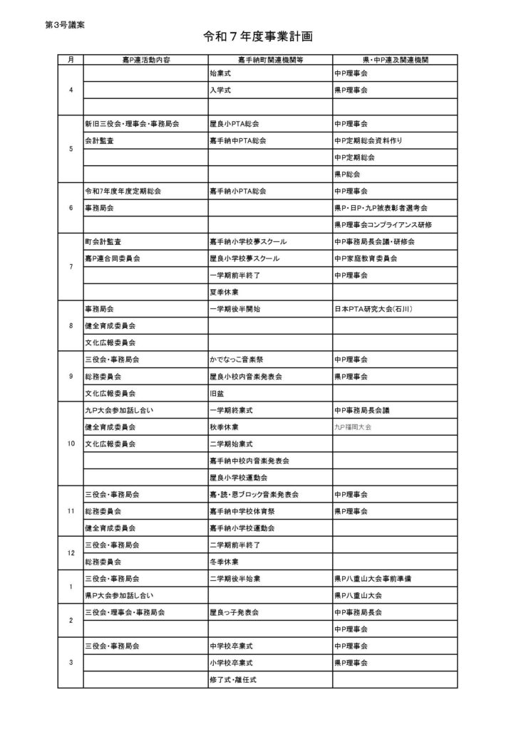 令和7年度事業計画書